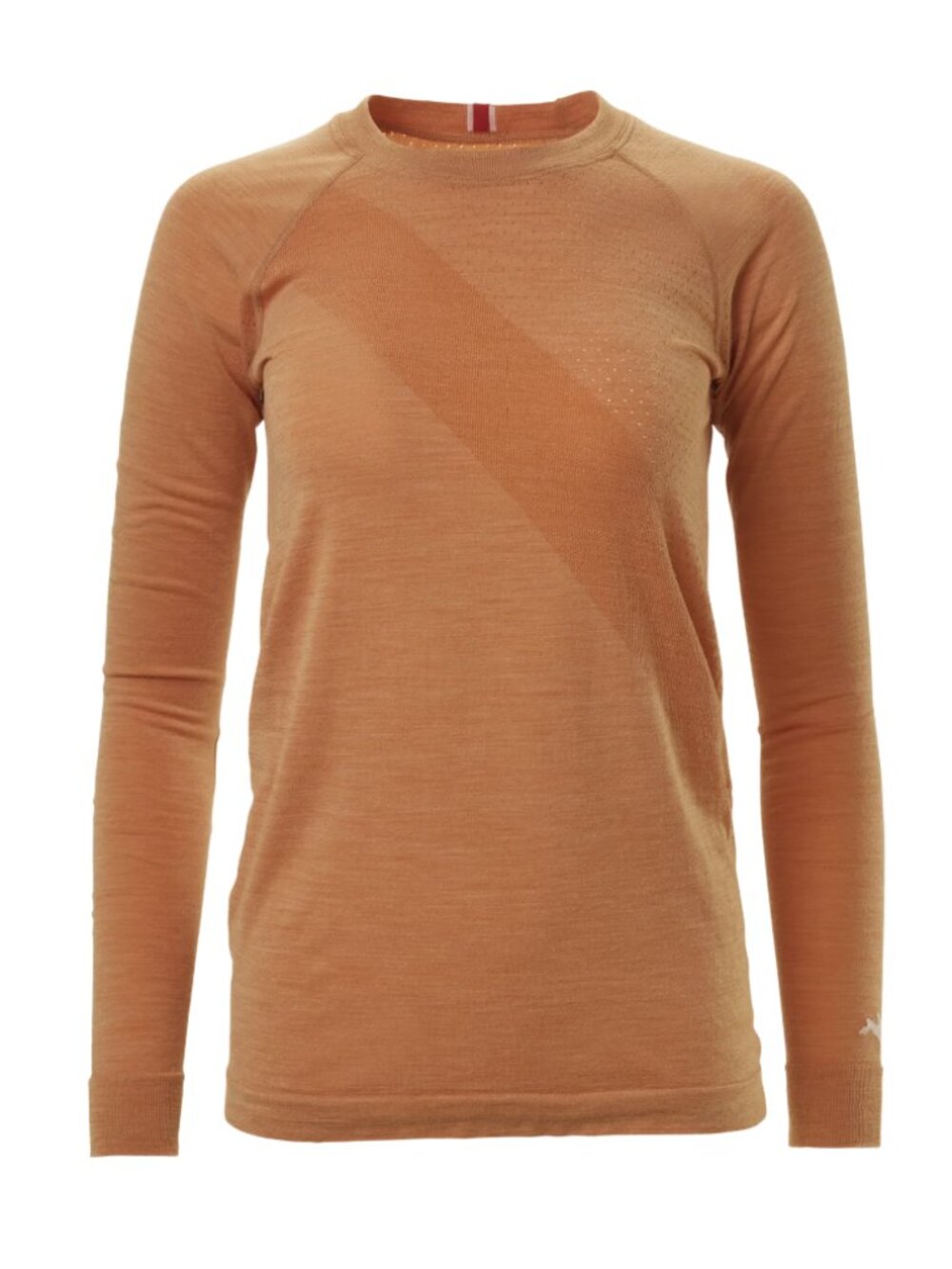 Tracksmith Brighton Base Layer Wool/Nylon Perforated Long Sleeve M Coral Gold